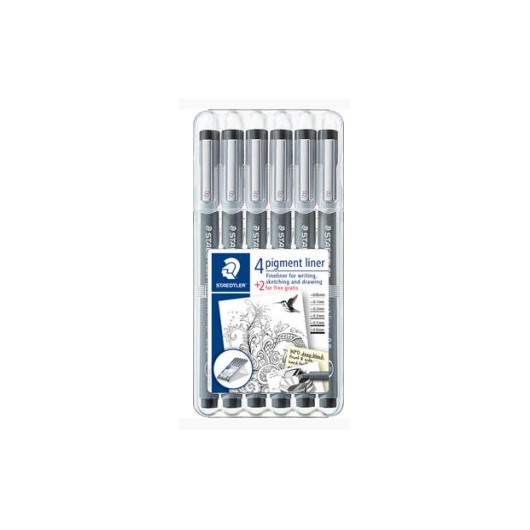 Fineliner for writing, sketching and drawing 4+2